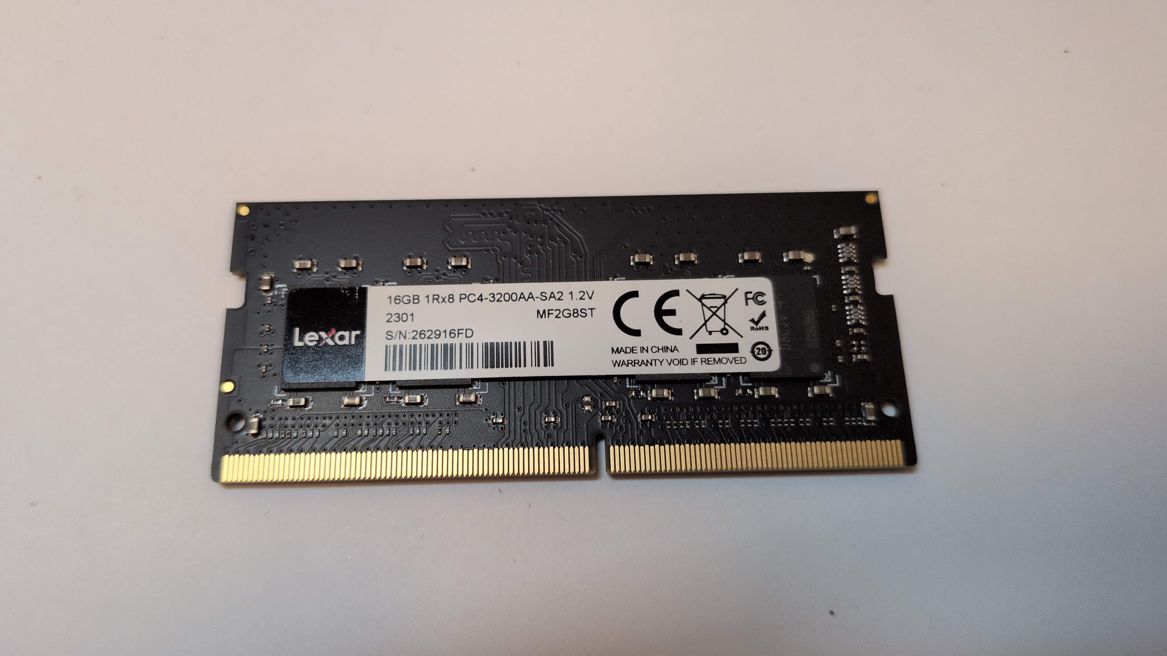 Lexar MF2G8ST • 1x16GB • DDR4 • 3200 MT/s • SO-DIMM