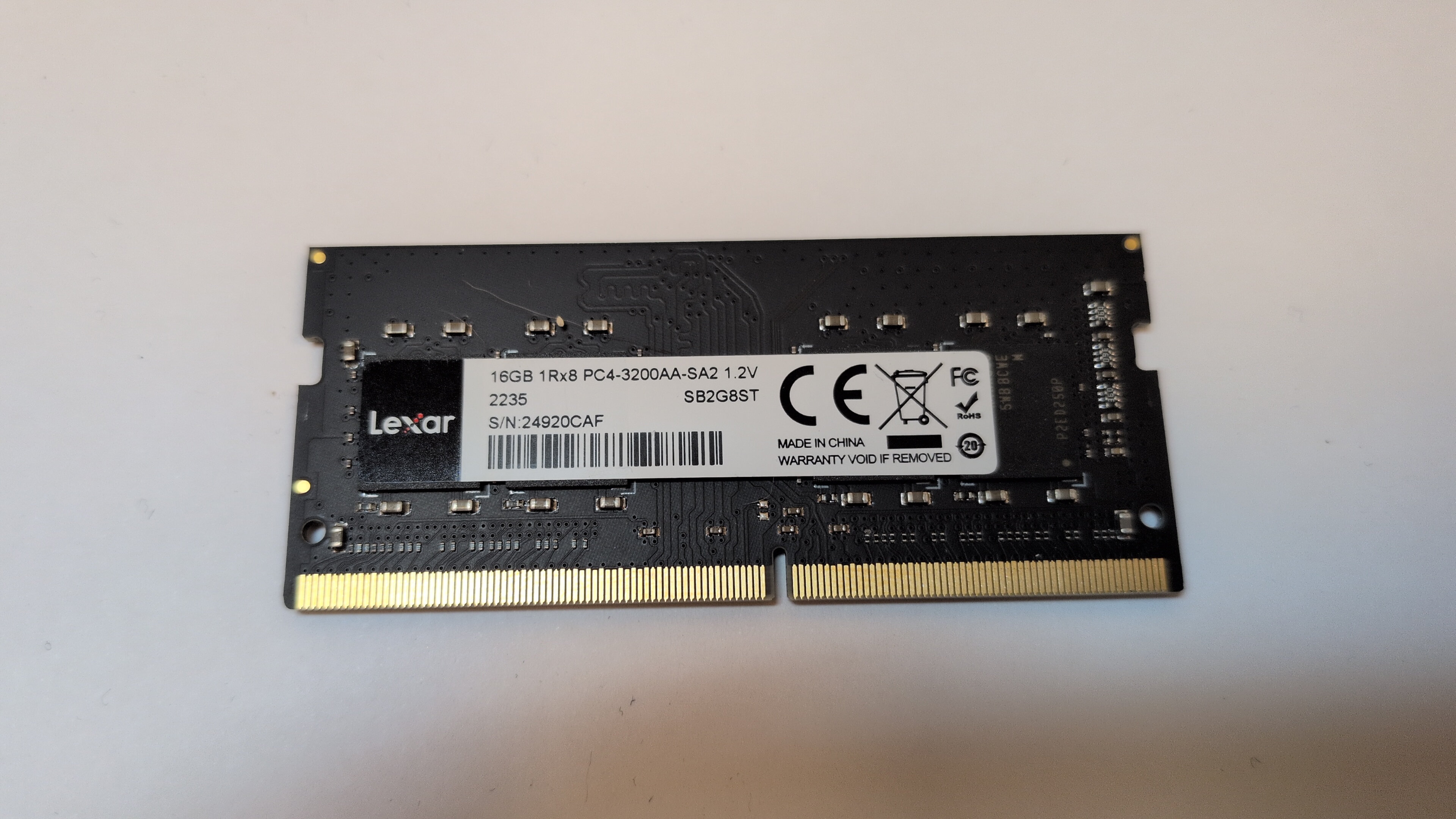 Lexar SB2G8ST • 1x16GB • DDR4 • 3200 MT/s • SO-DIMM